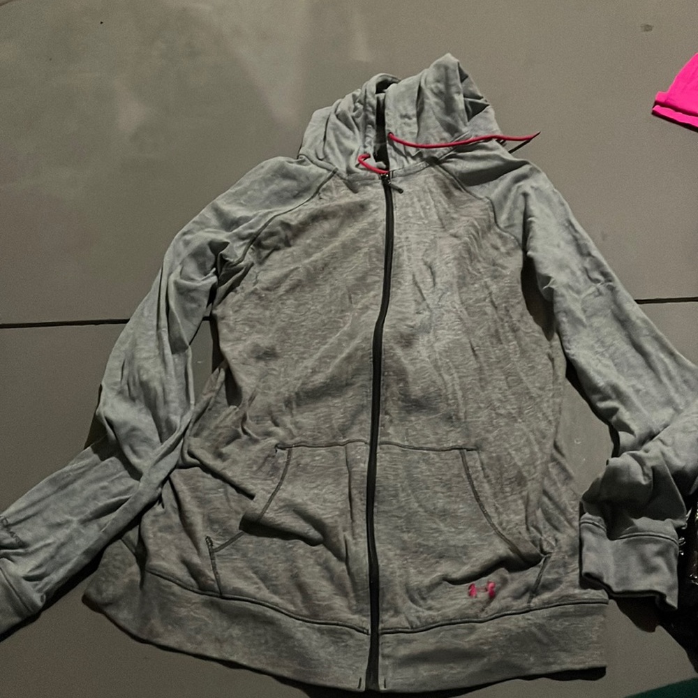 Women’s medium grey under armour zip up